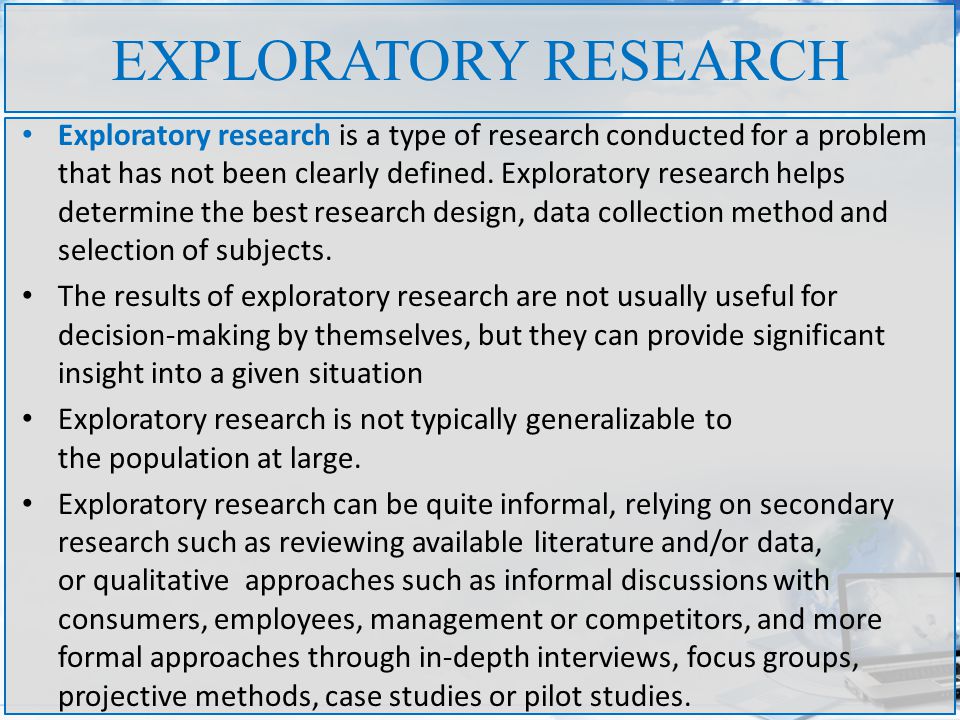 Explanatory research methods